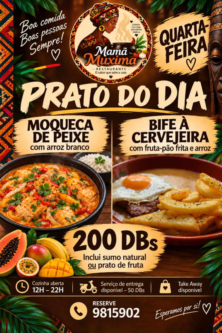 Bitoque a cervejeira e Moqueca de peixe